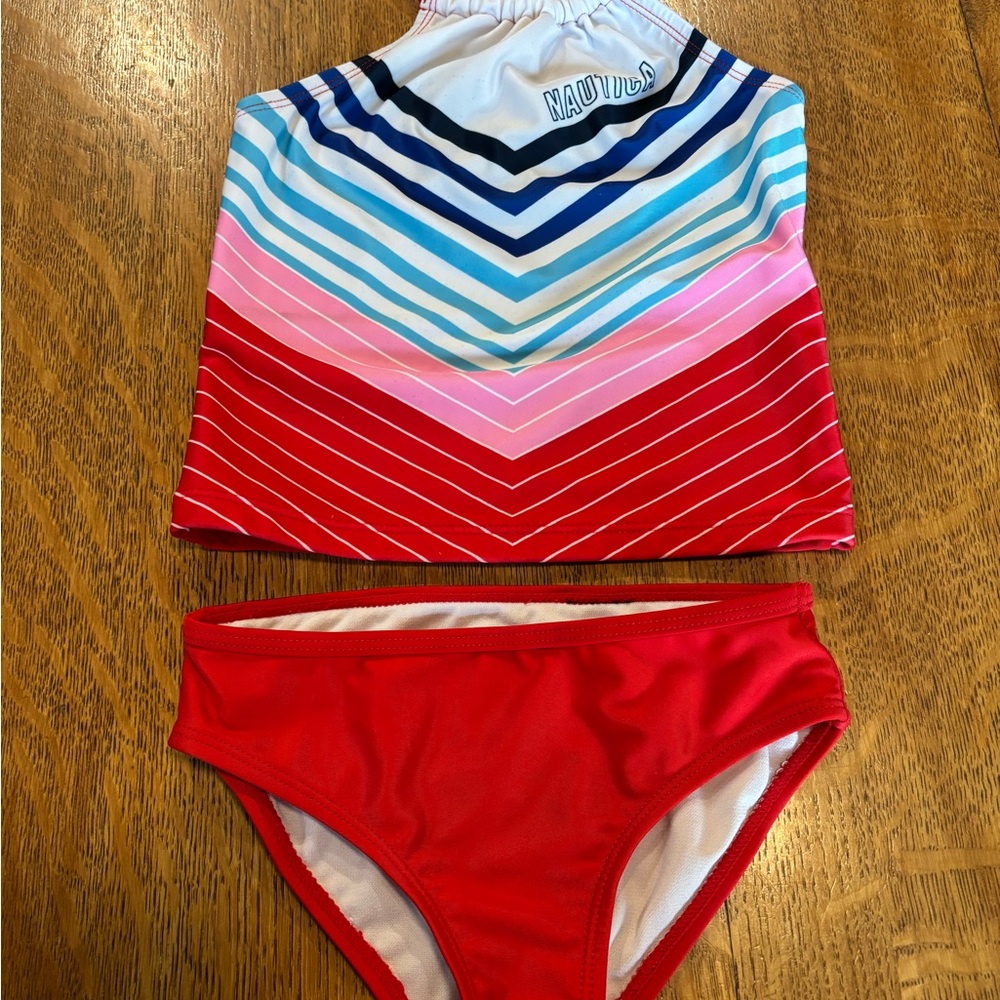 Nautica Red Chevron Bikini Swimwear
